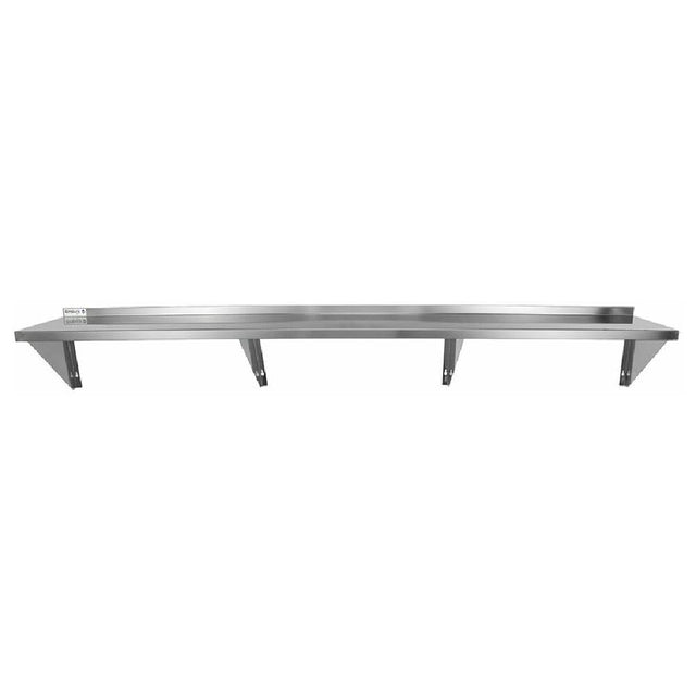 Empura Stainless 1596WS18G Standard Duty Empura Wall Mount Storage Shelf 15" X 96" 18GA 430S/S Shelf And Brackets