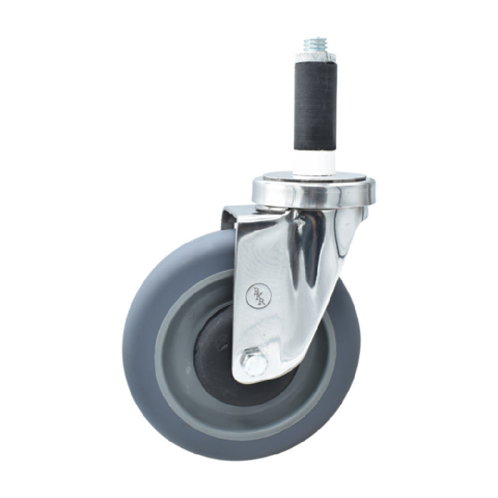 BK Resources 5SS-1RA-GR - Swivel Caster, 1" Expanding Stem, 5" Gray Rubber Wheel