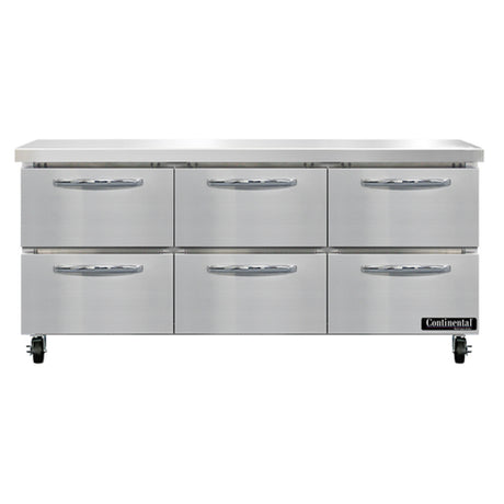 Continental Refrigerator SW72N-D Work Top Refrigerator 72"W 20.6 Cu Ft Capacity