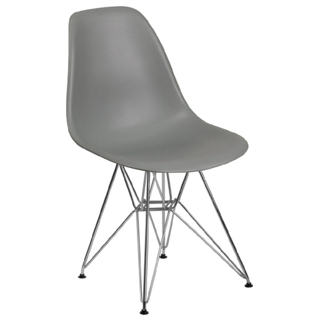 Flash Furniture FH-130-CPP1-GY-GG Elon Series Accent Side Chair Contoured Design