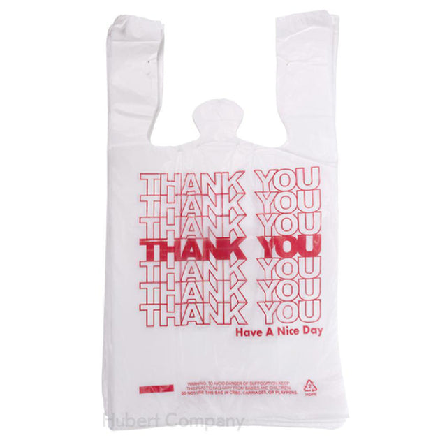 Hubert 81750 - T-Shirt Bags, "thank You", 13"L X 5-1/2"W X 12"H