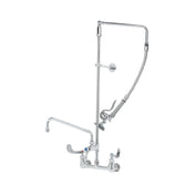 T&S Brass B-2466 Wall Mount Mixing Faucet 8" With Polished Chrome Plated Brass Body