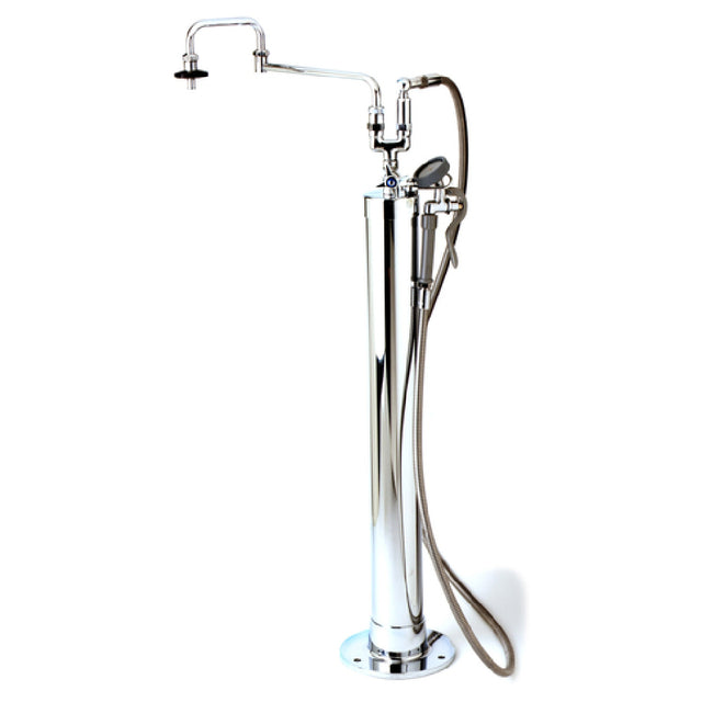 T&S Brass B-0183 Kettle Filler Stanchion 4" Dia. With Floor Mounting Flange