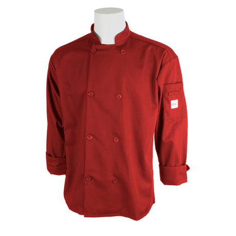 Mercer Culinary M60010RDXS Millennia® Unisex Jacket (8) Traditional Buttons Shoulder Pocket