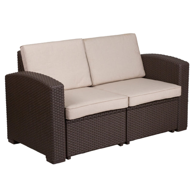 Flash Furniture DAD-SF1-2-GG Outdoor Loveseat 55-1/2"W X 28"D X 32"H Curved Arms