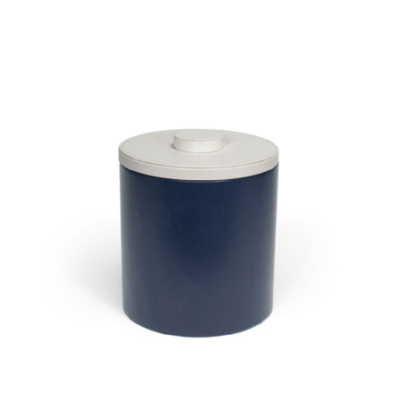 FOH RIB046BLL21 3.5qt Round London Ice Bucket Navy With White Lid Includes One RIB017BLL21-BTM 3.5qt Round London Ice Bucket Base Navy