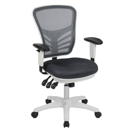 Flash Furniture HL-0001-WH-DKGY-GG Nicholas Swivel Task Chair 37" To 44-1/4" Adjustable Height