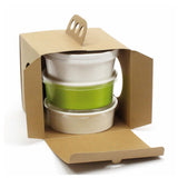 PacknWood 210CDP177 - Buckaty "Brass Knuckles" Takeout Lunch Box, 6.9" X 6.9" X 5.9"