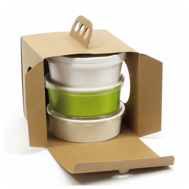PacknWood 210CDP177 - Buckaty "Brass Knuckles" Takeout Lunch Box, 6.9" X 6.9" X 5.9"