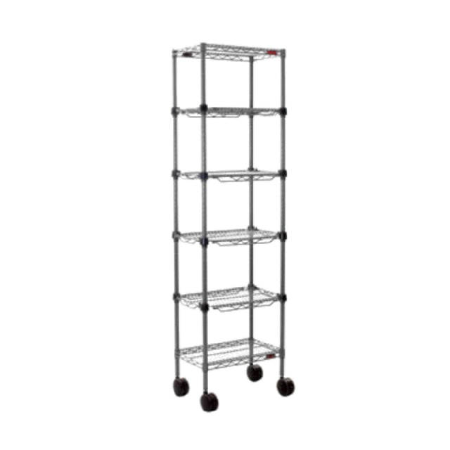 Eagle MC1422-48-4V Aisle Merchandising Cart 4-tier 22"W X 14"D X 48"H