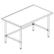 Sapphire Manufacturing SMTO-3060G Work Table 60"W X 30"D 18/400 Stainless Steel Reinforced Top