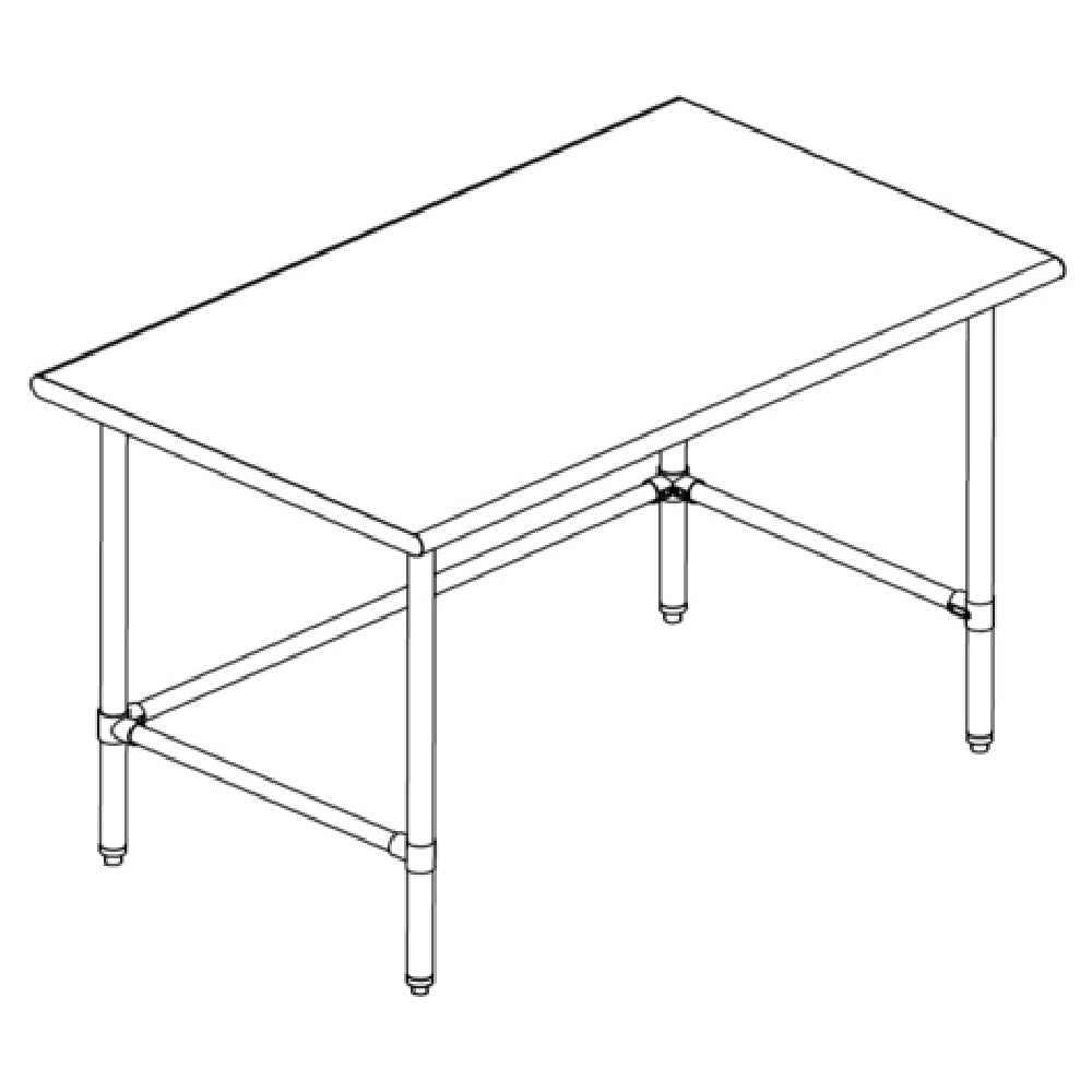 Sapphire Manufacturing SMTO-3030S Work Table 30"W X 30"D 18/400 Stainless Steel Reinforced Top