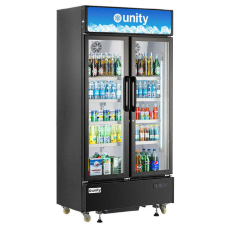 USR Brands U-40M - Unity Refrigerator Merchandiser, Two-section, 40"W