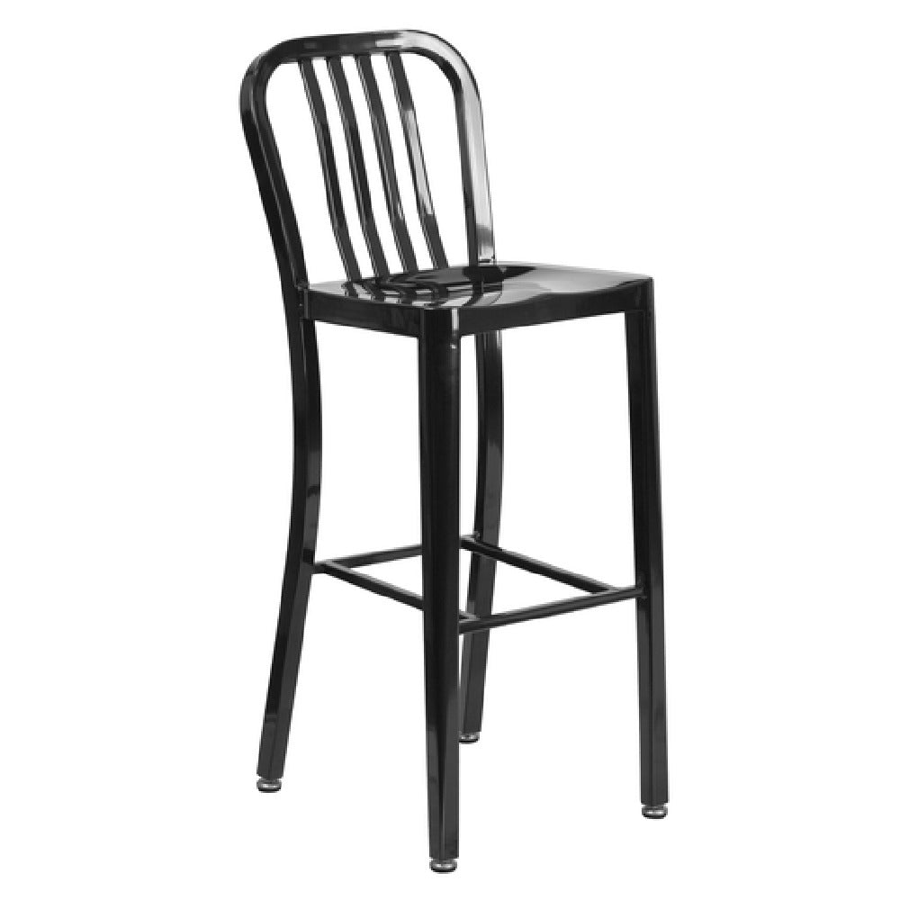 Flash Furniture CH-61200-30-BK-GG Bar Stool 500 Lb. Weight Capacity Vertical Slat Back