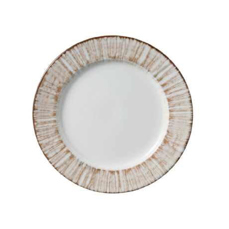 Yanco LE-106 - Legna Bread Plate, 6 1/8" X 1/2", White & Brown