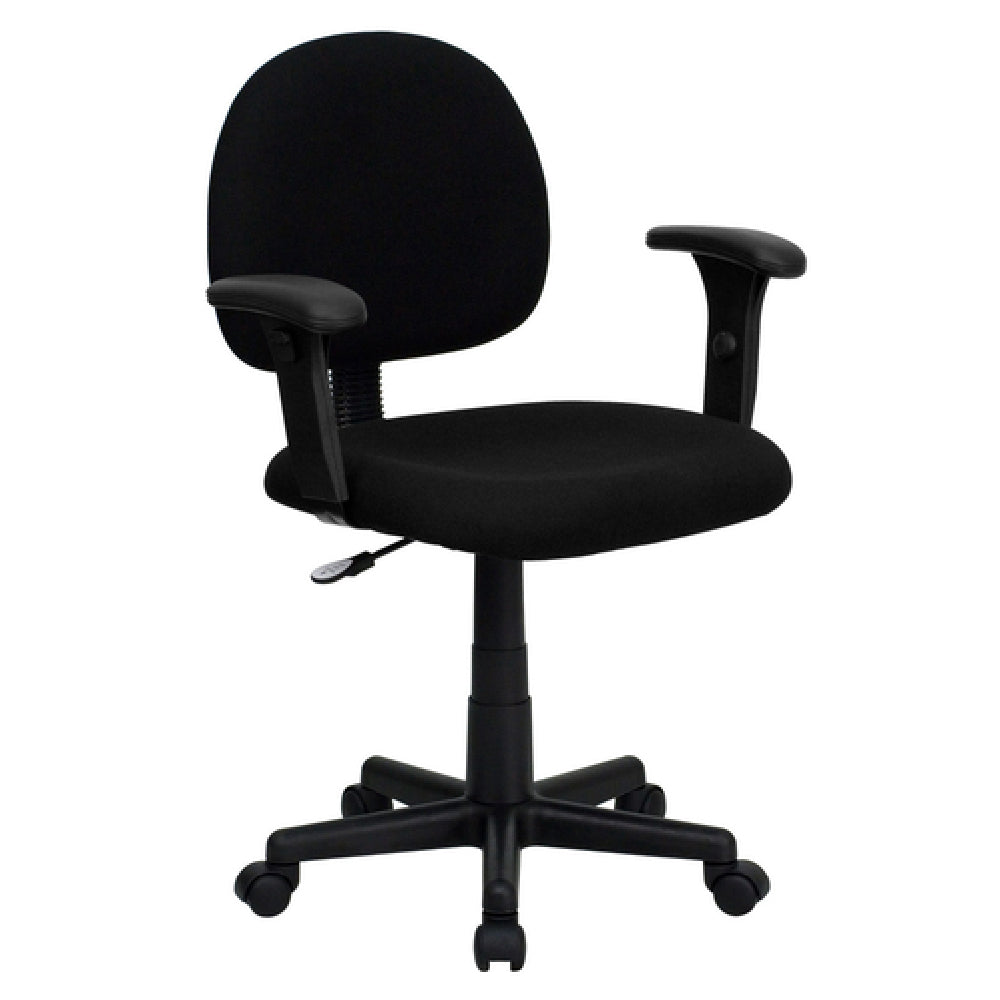 Flash Furniture BT-660-1-BK-GG Ergonomic Swivel Task Chair 33" To 37-1/2" Adjustable Height