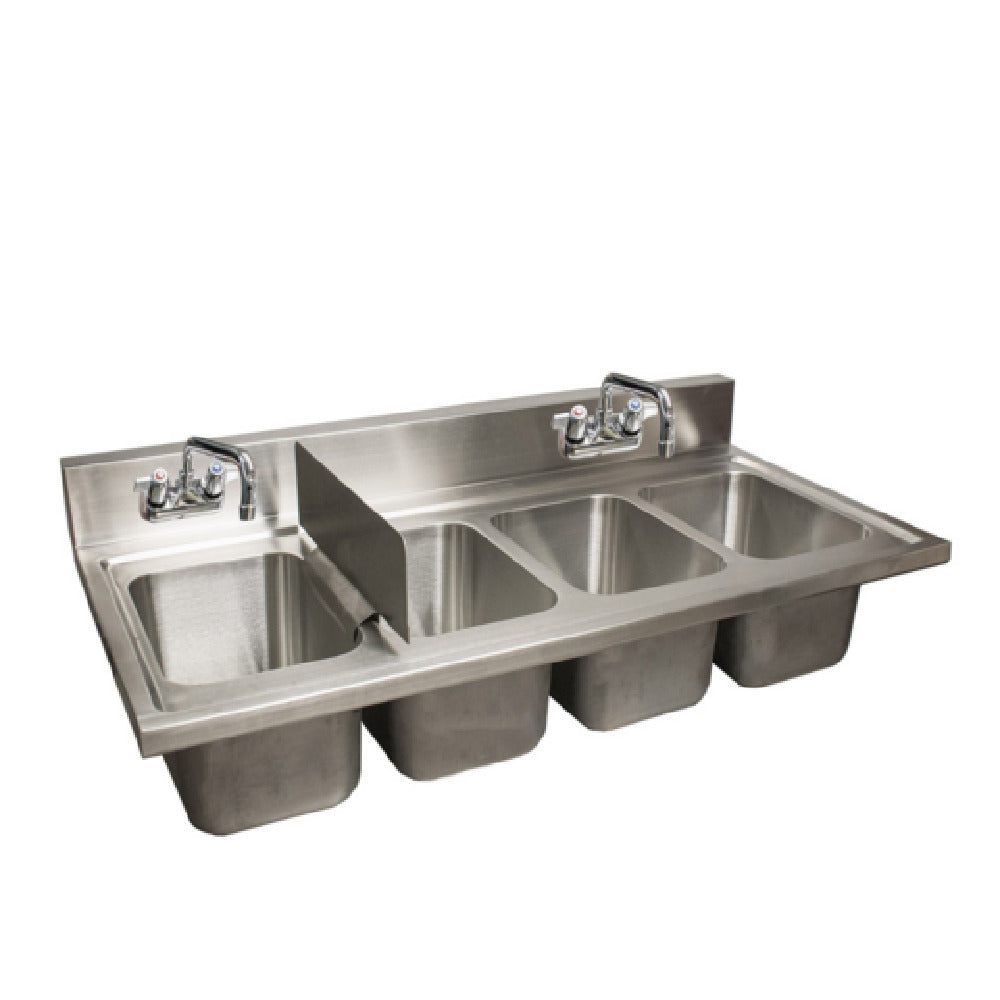 BK Resources DDI4-R5-1014HS-PG Drop-In Sink (4) Compartment 48"W X 24"D