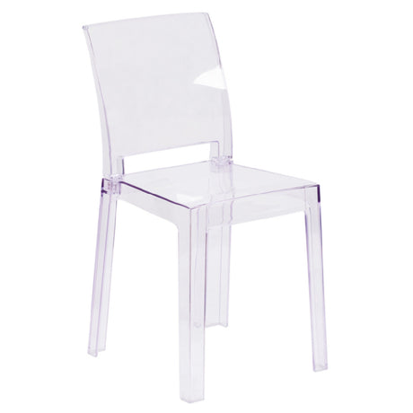 Flash Furniture OW-SQUAREBACK-18-GG Ghost Chair 330 Lb. Weight Capacity Square Back