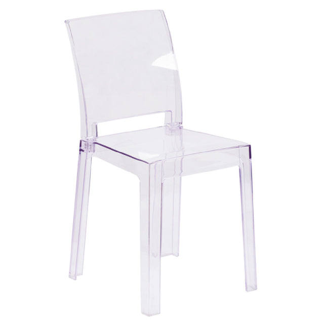 Flash Furniture OW-SQUAREBACK-18-GG Ghost Chair 330 Lb. Weight Capacity Square Back