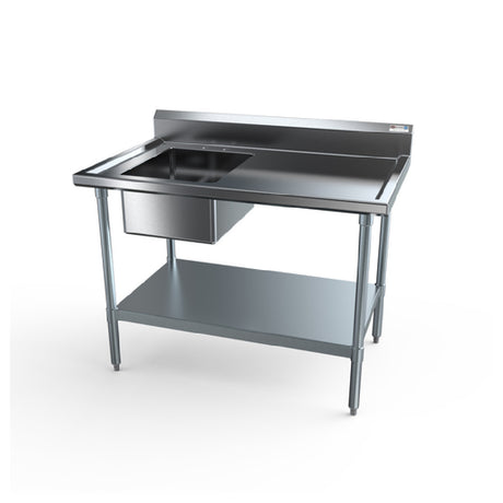 NBR Equipment PTG-1620L5 Economy Work Table With Prep Sink 60"W X 30"D X 40-3/4"H Overall Size