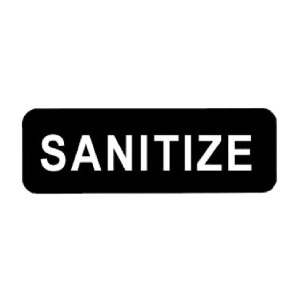 Vollrath 4519 Sanitize Sign 3" X 9" White On Black