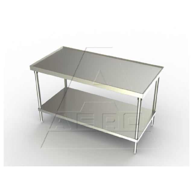 AERO Manufacturing 1TS-4284 Aerospec™ Work Table 84"W X 42"D X 35"H 14/304 Stainless Steel Top Reinforced With (4) Stainless Steel Box Channels