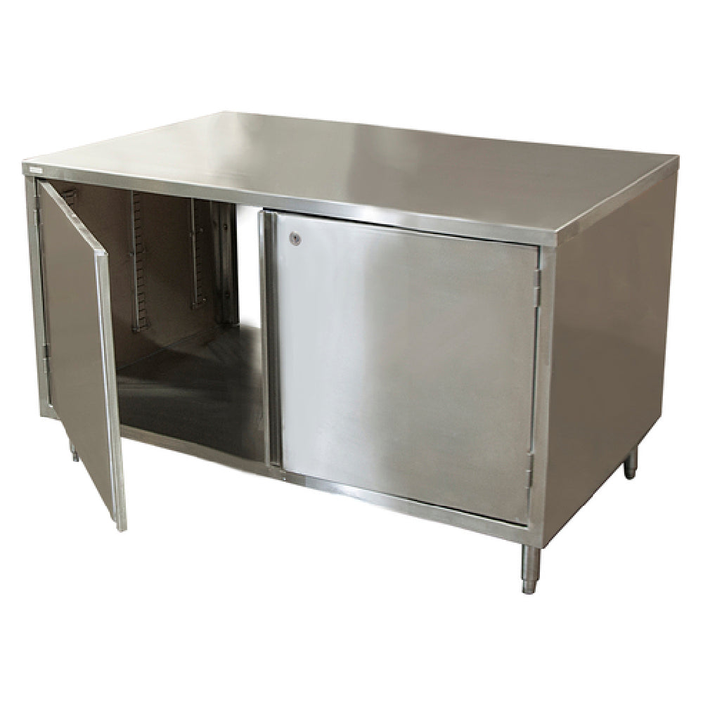 BK Resources CST-2448HL2 Dual Access Chef Table Cabinet Base With Hinged Doors & Locks On Both Sides