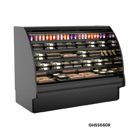 Structural Concepts GHSS460R REMOTE (CURVED) - Fusion® Refrigerated Self-Service Case With Curved Profile