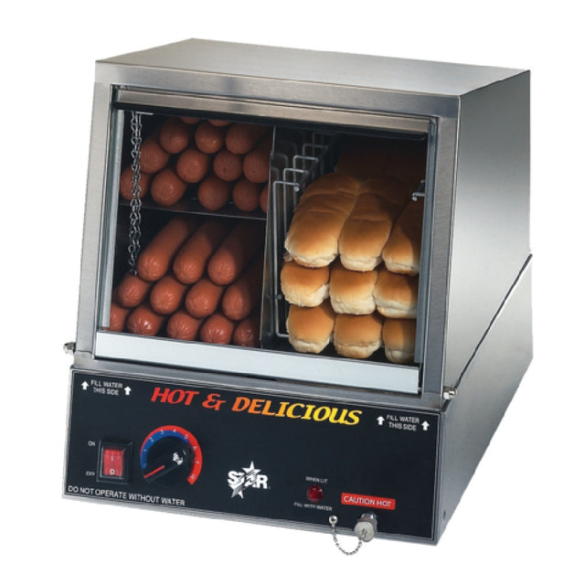 Star 35SSA_120 (QUICK-SHIP) Hot Dog Steamer With Juice Tray Side-by-side Hot Dog Steamer/bun Warmer