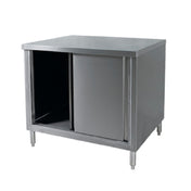 Klinger's Trading CB3060-W/SHELF Work Table Cabinet Base With Sliding Doors 60"W X 30"D X 36"H