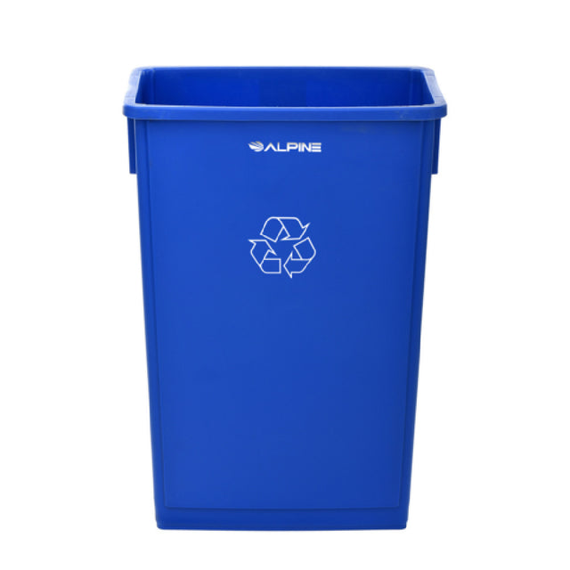 Alpine Industries ALP477-R-BLU Recycle Waste Bin 23 Gallon (87 Liter) 20"W X 11"D X 30"H