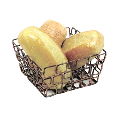FOH BHO044GOI22 Wireware™ Coppered Link Basket 6" X 6" X 3" Square