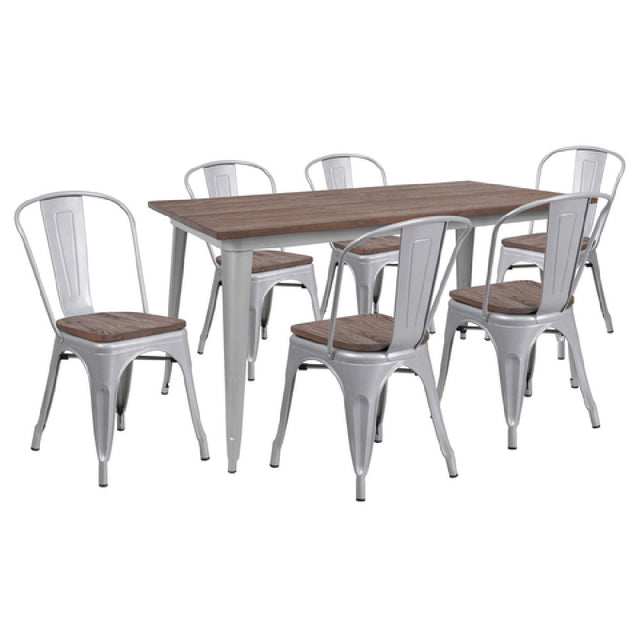 Flash Furniture CH-WD-TBCH-14-GG Table And Chair Set (1) 30-1/4" X 60" Rectangular Table