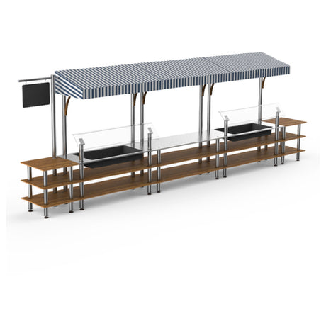 Steelite MGCMLA08BSWF Mogogo Buffet Solutions Modular Pro Fish Market 3-tier 272" X 34" X 95-1/2"H