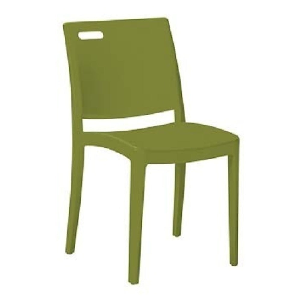 Grosfillex US563282 Metro Stacking Side Chair Resin Back With Hole Cutout Resin Seat And Frame