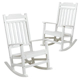 Flash Furniture 2-JJ-C14703-WH-GG Rocking Chair 225 Lb. Weight Capacity Polystyrene Faux Wood