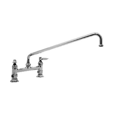 T&S Brass B-0220-LNM Mixing Faucet Deck Mount 8" Centers With 1/2" IPS Eccentric Flanged Female Inlets