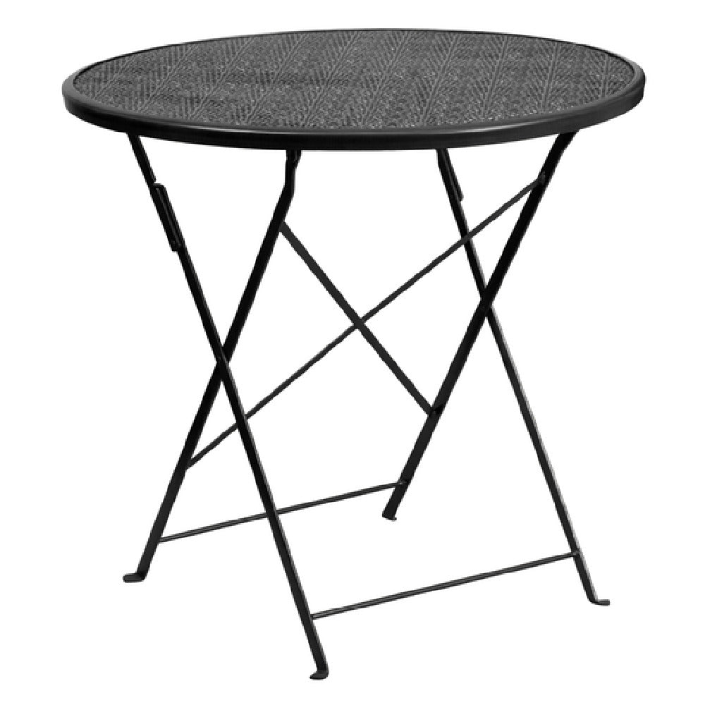 Flash Furniture CO-4-BK-GG Folding Patio Table 30" Dia. X 28"H Round