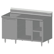 SPG BCRS-60L - Universal Stainless Beverage Counter, With Rack Slides, 60" Long