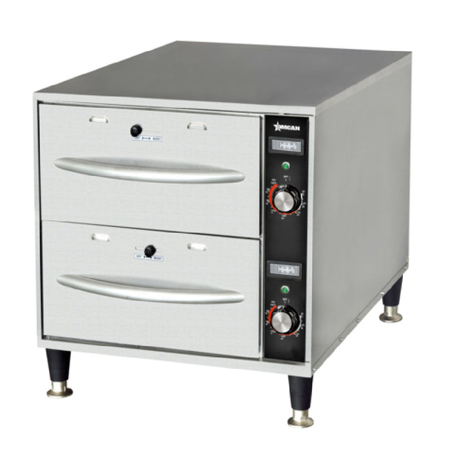 Omcan 48884 (FW-CN-0002) Narrow Drawer Warmer Double Freestanding Temperature Range( 80-220 ºF/27-104.4 ºC)