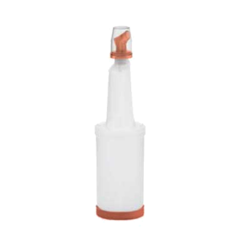 Alegacy Foodservice Products PQ4OR Pourer 32 Oz. (1 Qt.) Orange Free-flow Spout & Base