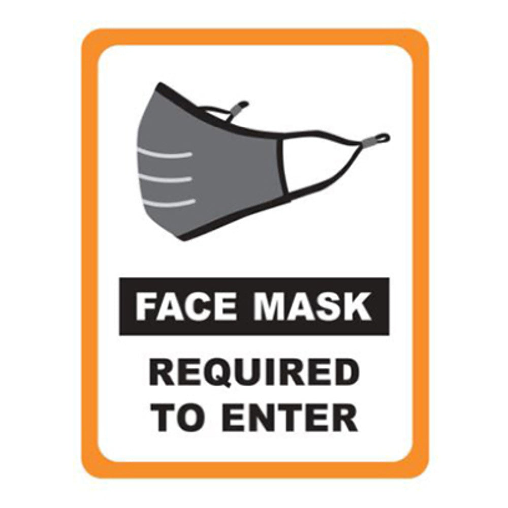 Winco WC-811 Window Cling 8-1/2” X 11” "Face Mask Required"