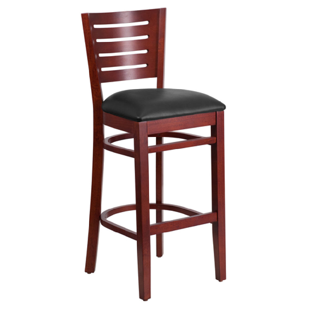 Flash Furniture XU-DG-W0108BBAR-MAH-BLKV-GG Darby Series Bar Stool Wood Slat Back