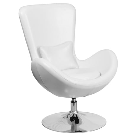 Flash Furniture CH-162430-WH-LEA-GG Egg Series Swivel Reception/Lounge/Side Chair