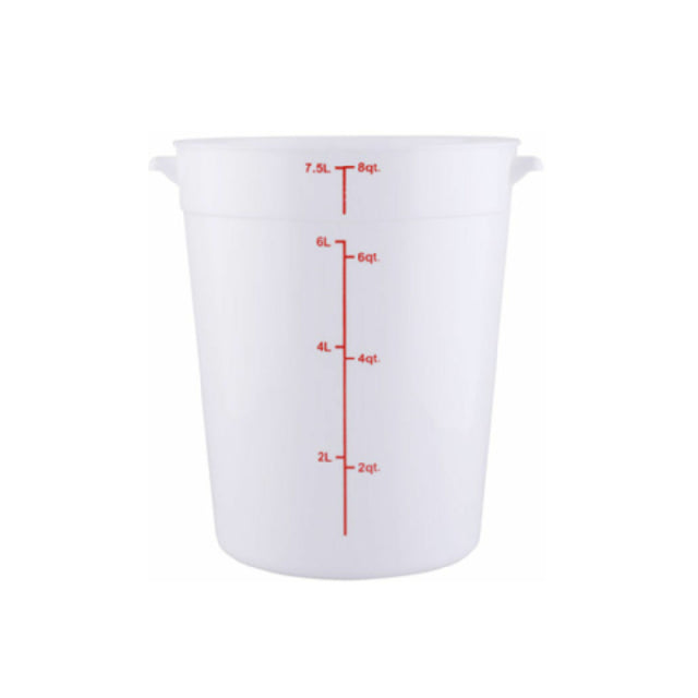 Hubert 29A-053 - Kratos® CenPro Round Food Storage Container, 8 Qt. Capacity, White