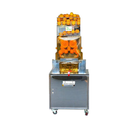 Juicernet by Mulligan Associates JM-20 AUTOMATIC FEED (ON CART) JuiceMatic Autofeed Citrus Juicer On Stainless Steel Cart With Wheels