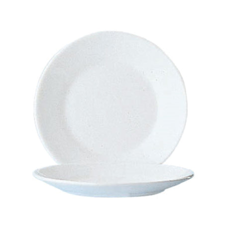 Arc Cardinal 22506 Arcoroc Restaurant White Rim Plate (D:6.0'') Fluorosilicate Opal Glass