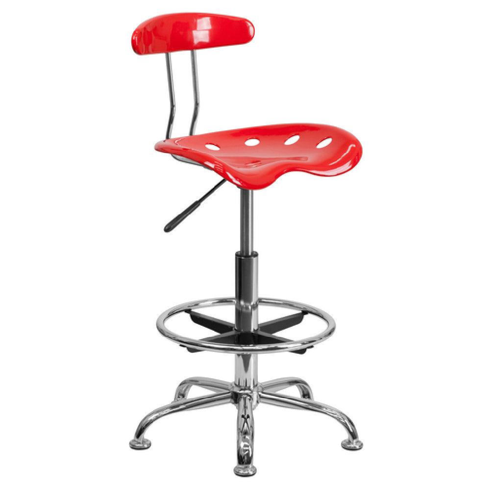 Flash Furniture LF-215-RED-GG Swivel Drafting Stool Adjustable Height Contemporary Style