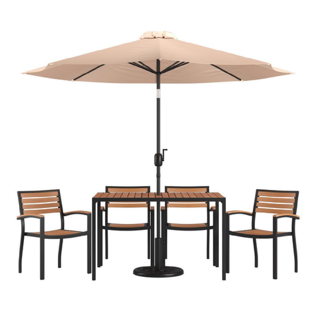 Flash Furniture XU-DG-304860064-UB19BTN-GG Patio Dining Table Set Includes (1) 48"W X 30"D Rectangular Table