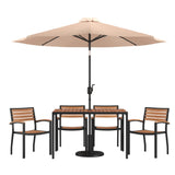 Flash Furniture XU-DG-304860064-UB19BTN-GG Patio Dining Table Set Includes (1) 48"W X 30"D Rectangular Table